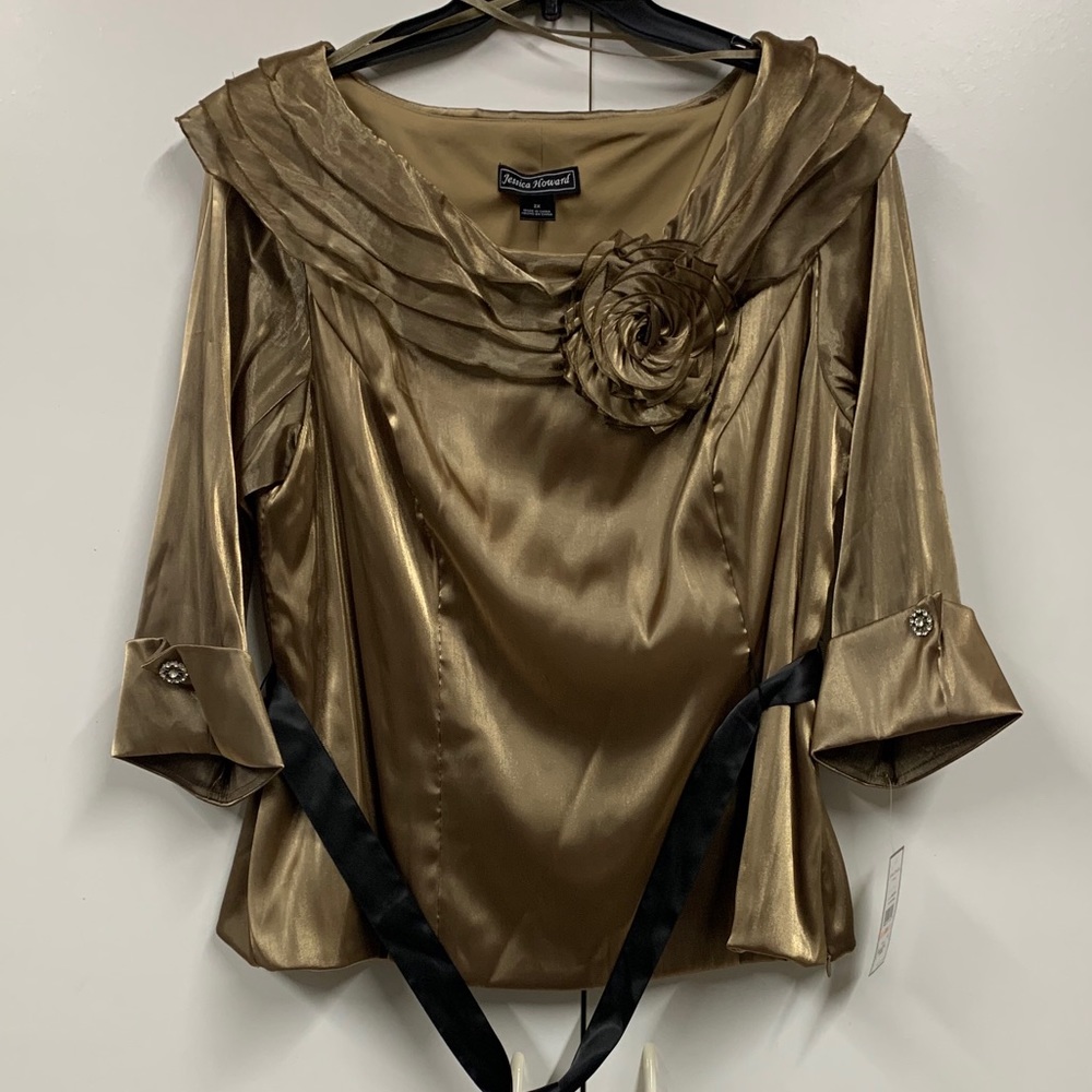 NWT Jessica Howard Woman Taupe Top - sz 2X